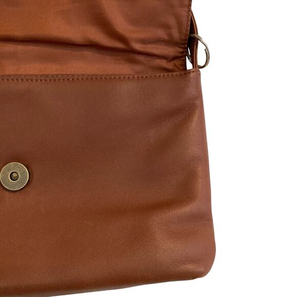 Y2K Reflexions by Montana Silversmiths Brown Leather Flap Shoulder Handbag Purse - Picture 10 of 13